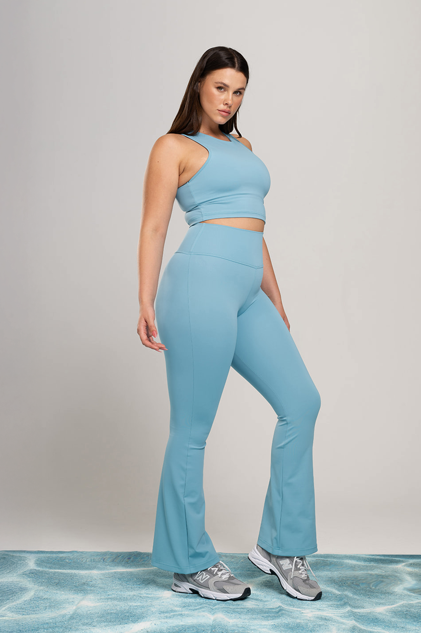 YALUUP.PRO Flared Sculpting Leggings - RIVER MIST