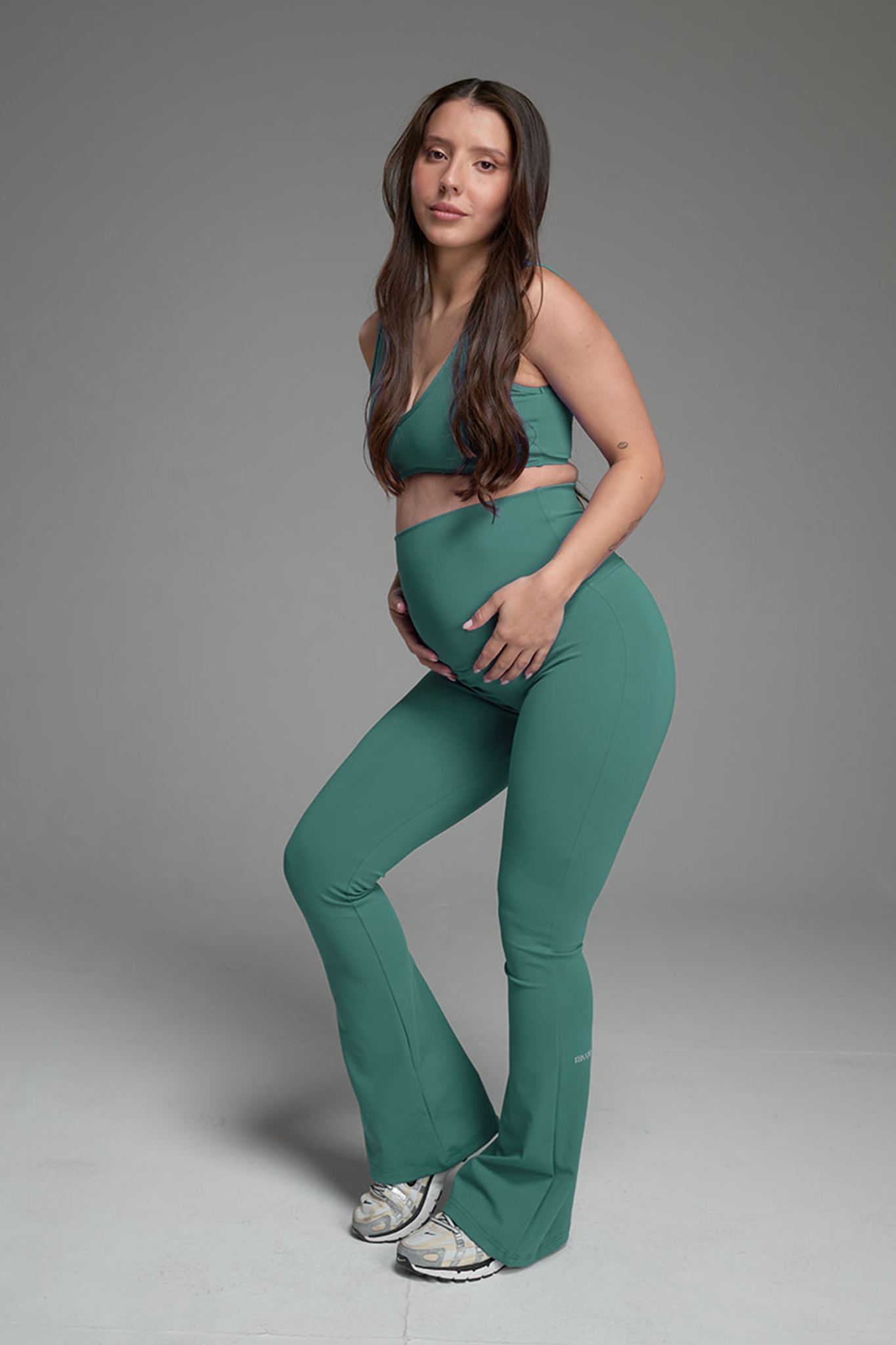 YALUUP.PRO Flared Maternity Leggings – EMERALD