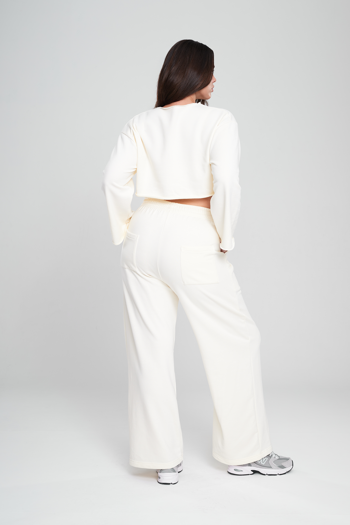 COTTON Crop Majica + Široke COTTON Pantalone, VANILLA ICE