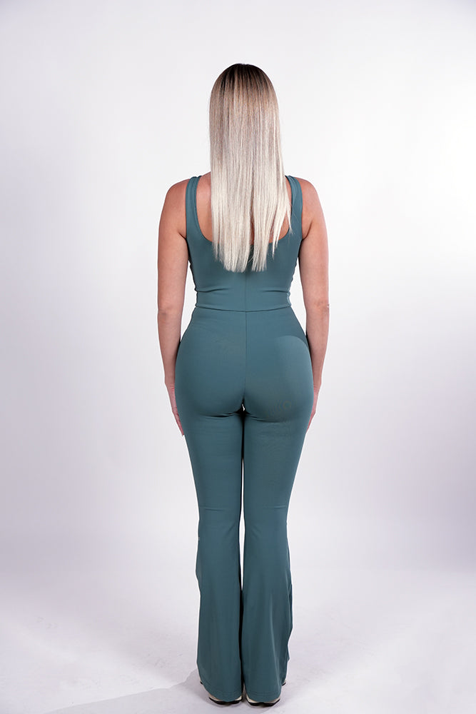 YALUUP.PRO Jumpsuit Long Flared - Emerald Glow