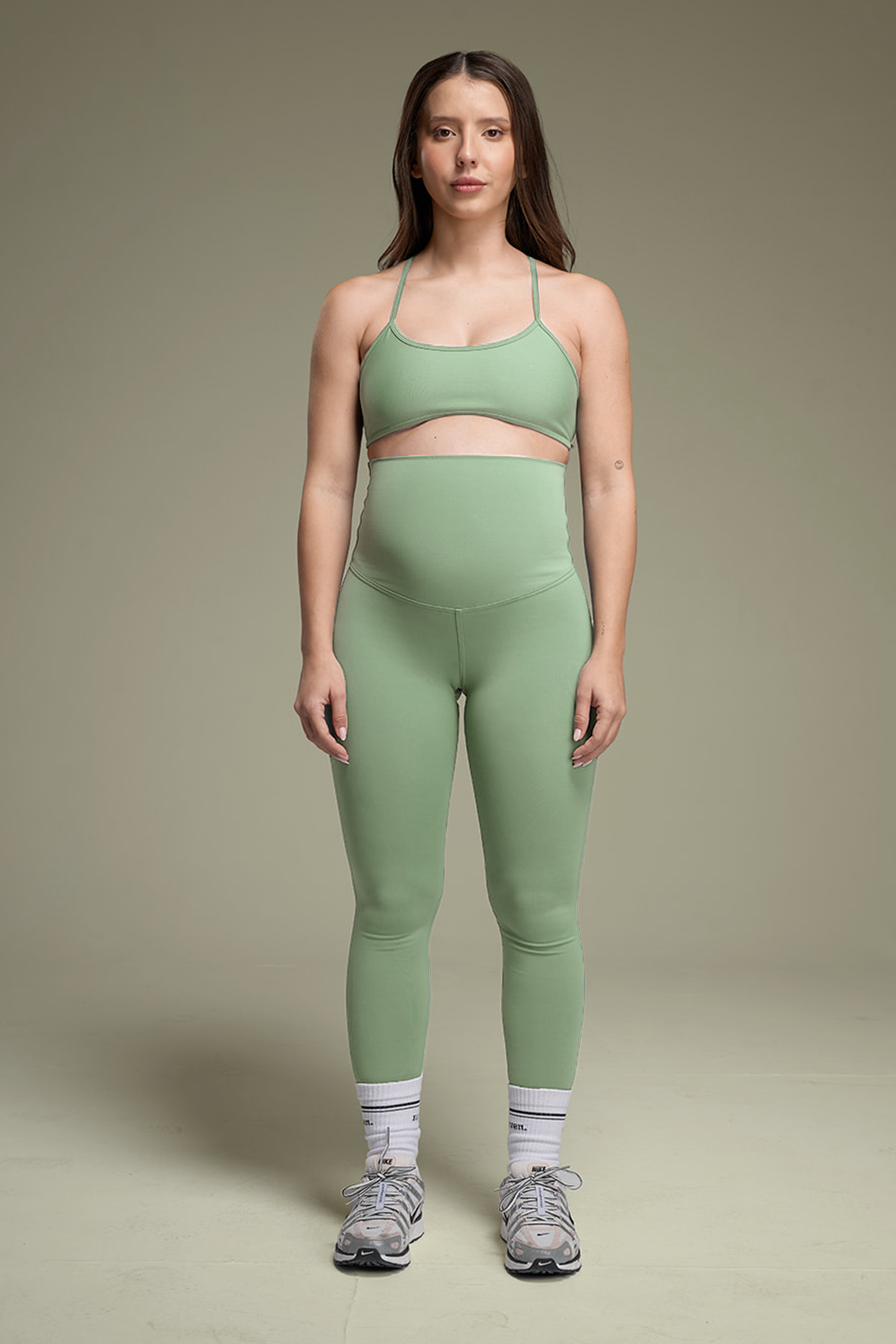 YALUUP.PRO High-Waisted Maternity Leggings – Icy Mint
