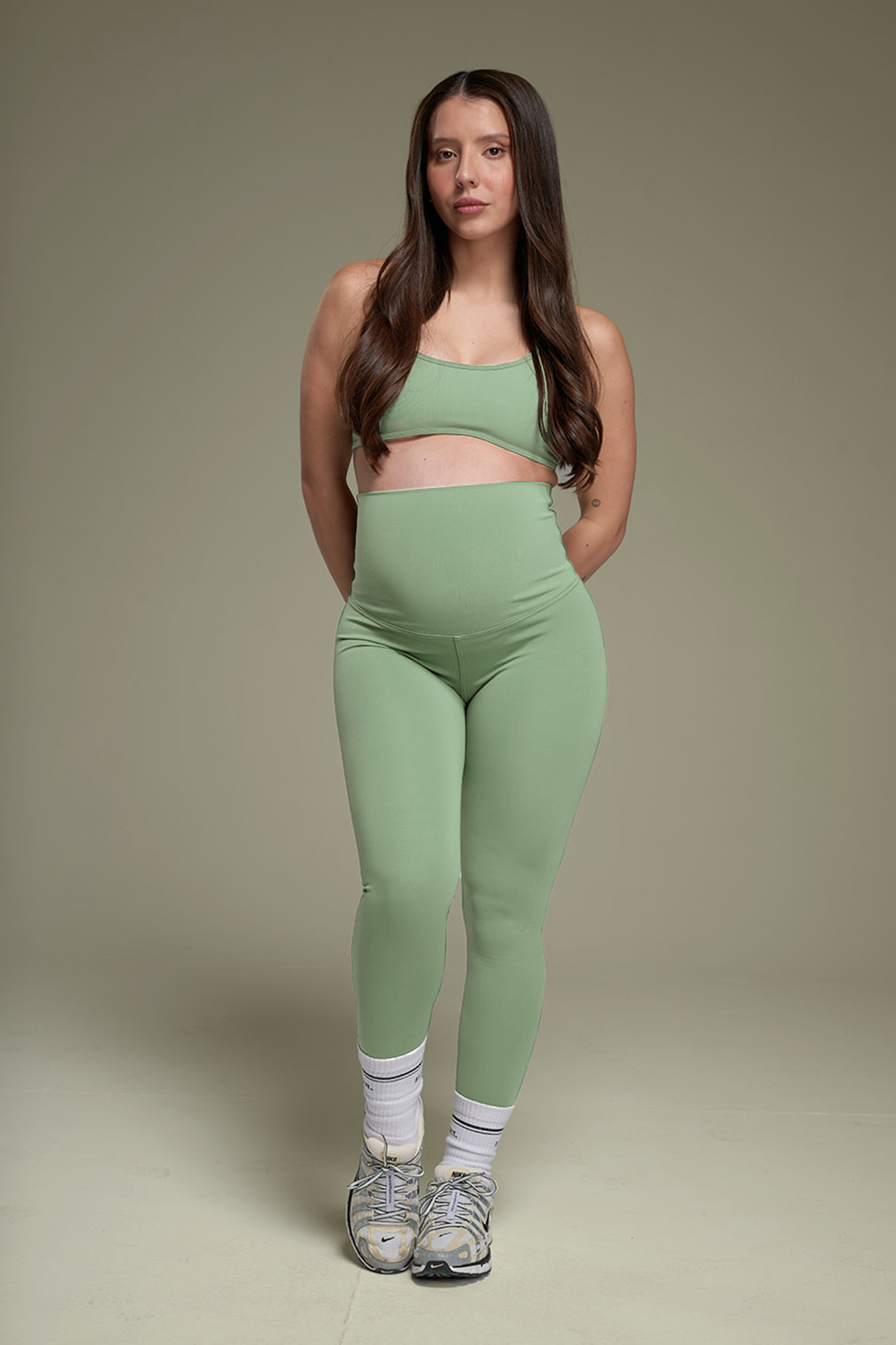 YALUUP.PRO High-Waisted Maternity Leggings – Icy Mint