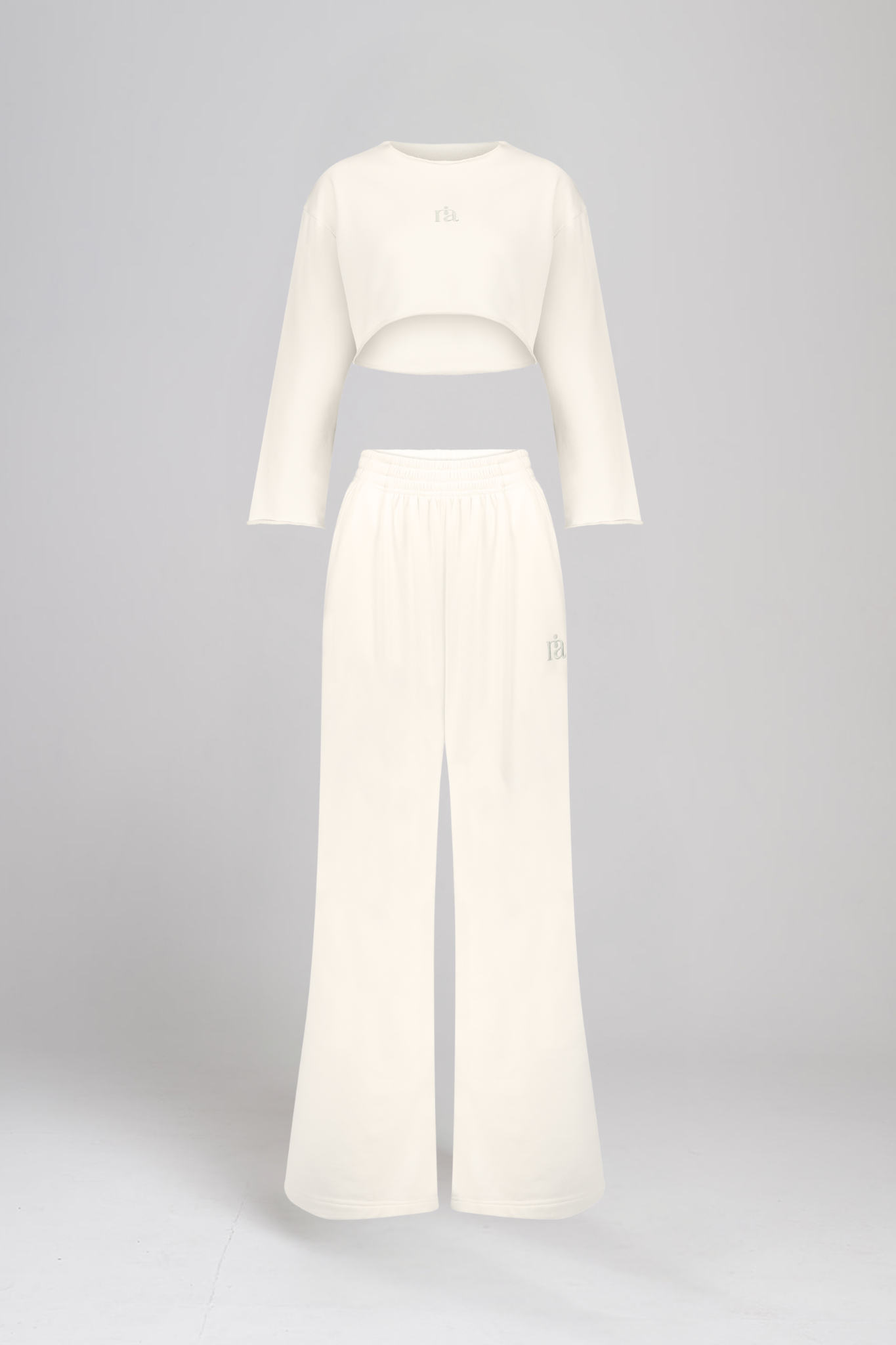 COTTON Crop Majica + Široke COTTON Pantalone, VANILLA ICE