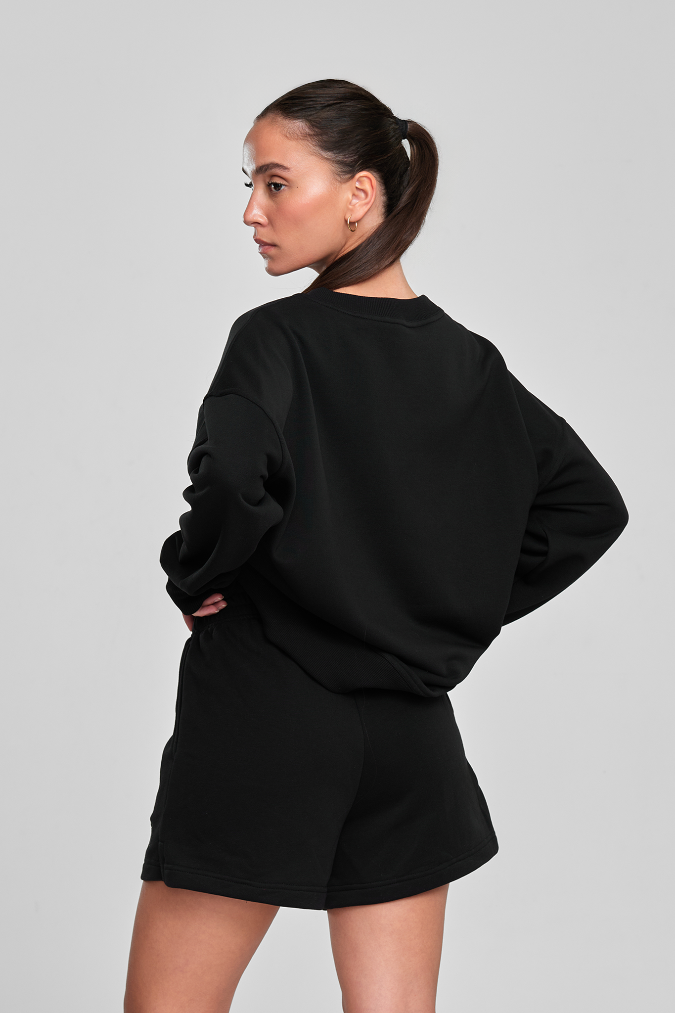 Duga COTTON Dukserica, MIDNIGHT BLACK