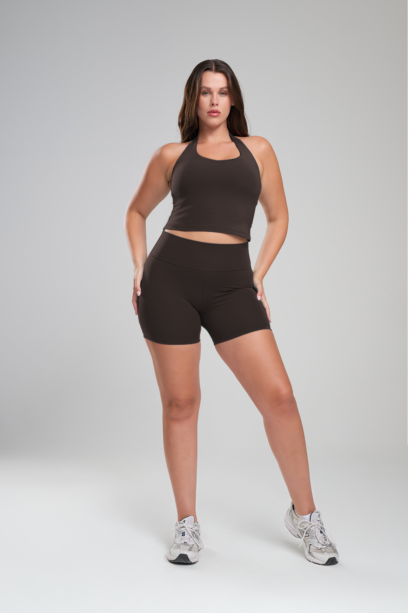 Butter Flex Pro Halter Tank Top - Coffee