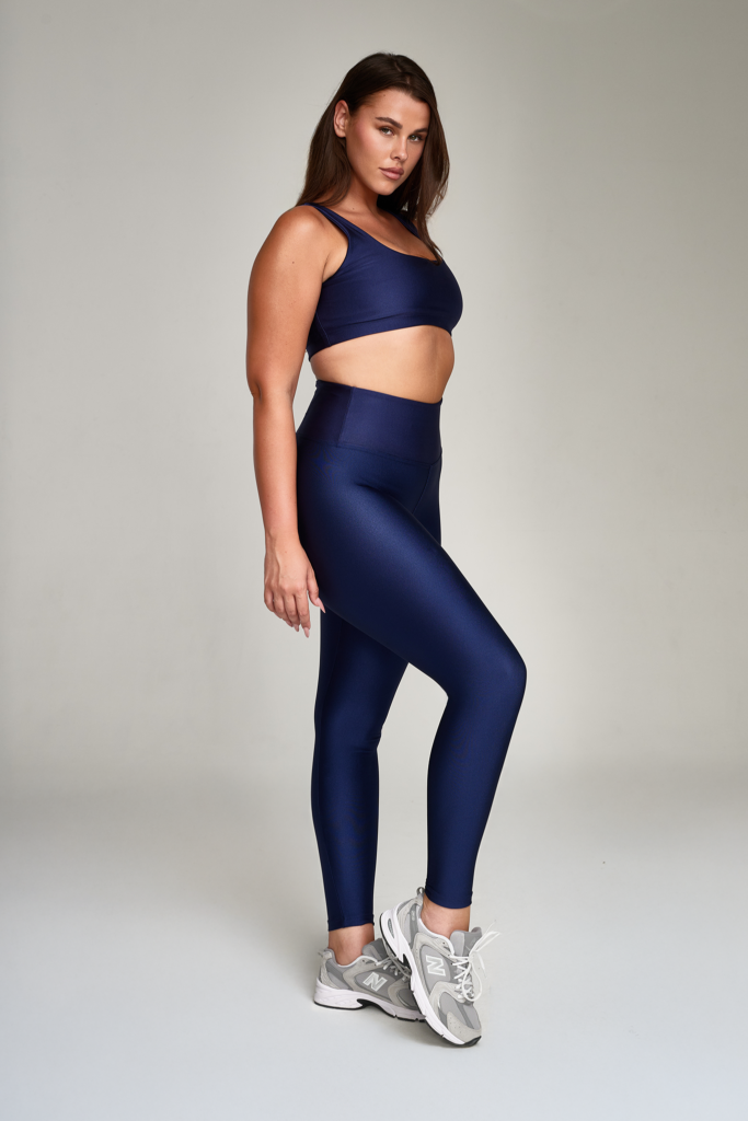 LIRUX helanke visokog struka, duge – teget plava (Navy Blue)