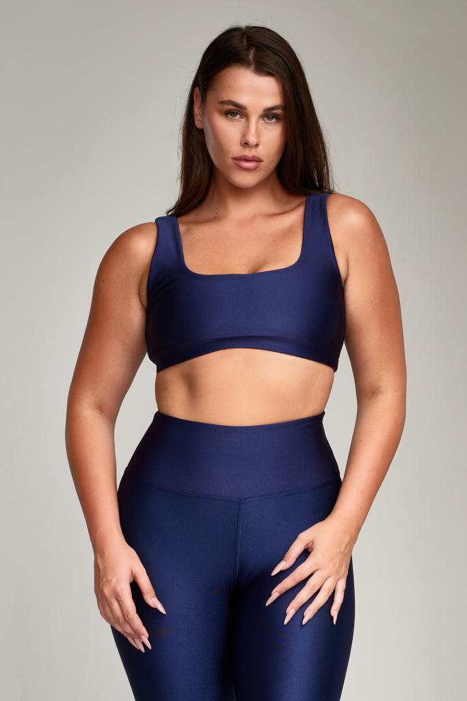 LIRUX helanke visokog struka, duge – teget plava (Navy Blue)